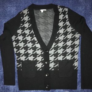 Black and Grey Button Up Cardigan
